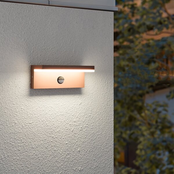 Brilagi-LED Външна стенна лампа със сензор TESSI LED/10W/230V, кафява, IP54