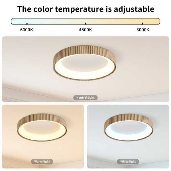 Brilagi - LED димируем плафон FALCON MODERN LED/30W/230V 40 cm бежов+ДУ