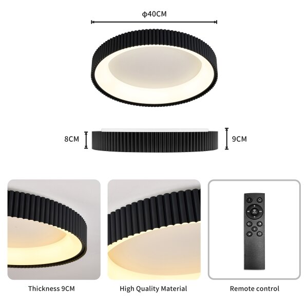 Brilagi - LED димируем таванен плафон FALCON MODERN LED/30W/230V 40 cm черен +DO