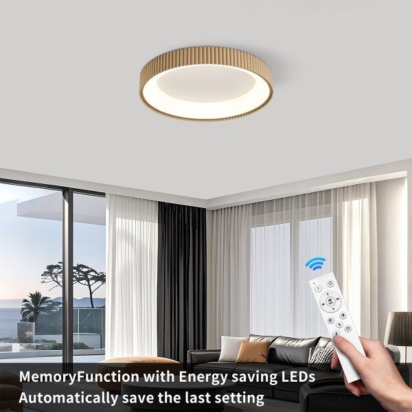 Brilagi - LED димируем плафон FALCON MODERN LED/30W/230V 40 cm бежов+ДУ