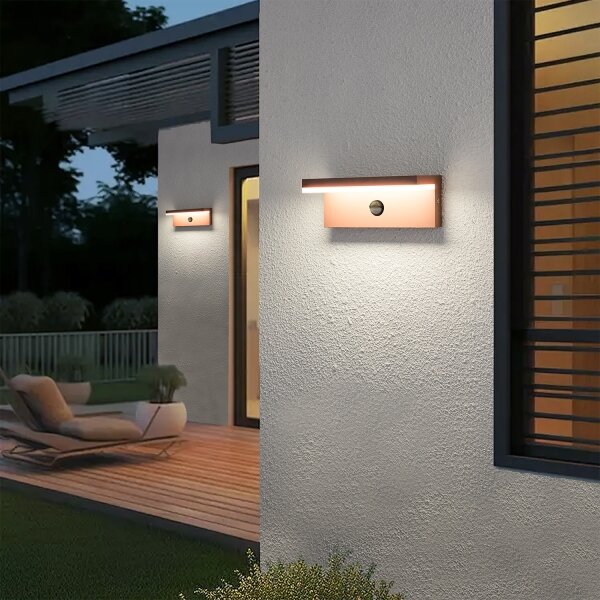 Brilagi-LED Външна стенна лампа със сензор TESSI LED/10W/230V, кафява, IP54