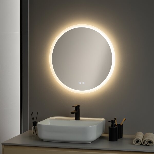Brilagi - LED огледало с димер, подгряване и подсветка CLARA ECO LED/12W/230V Ø 60 cm IP44