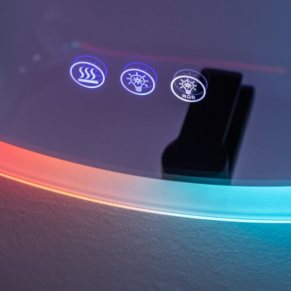 Brilagi-LED RGBW димируемо огледало с подгряване и подсветка CLARA PRO LED/18W/230V диам. 60 см IP44