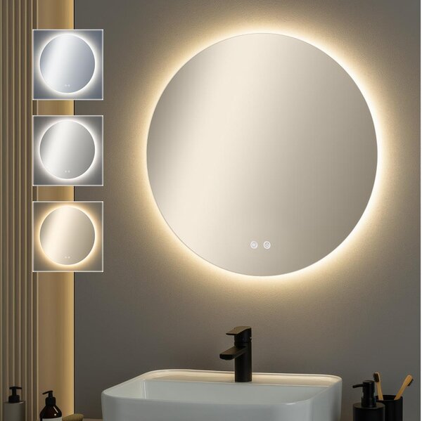 Brilagi - LED димируемо огледало с подгряване и подсветка DEMI ECO LED/12W/230V Ø 60 см IP44