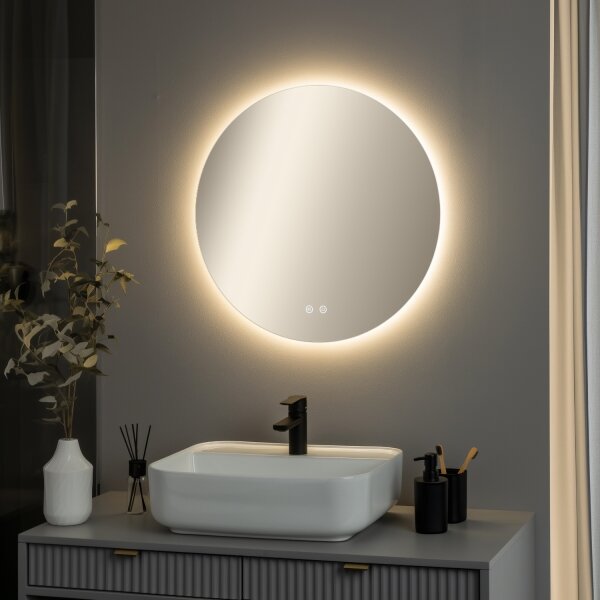Brilagi - LED димируемо огледало с подгряване и подсветка DEMI PRO LED/20W/230V Ø 60 см IP44