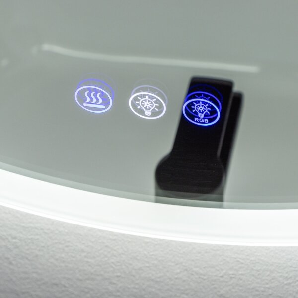 Brilagi-LED RGBW димируемо огледало с подгряване и подсветка CLARA PRO LED/18W/230V диам. 60 см IP44