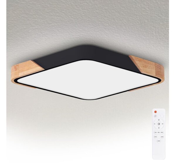 Brilagi - димируемо LED осветително тяло PILANA LED/60W/230V дъб/черно 56x56 cm + дистанционно управление