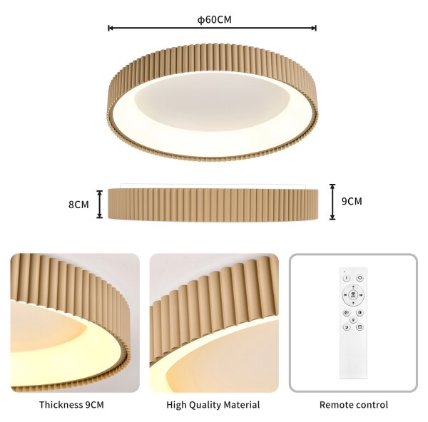 Brilagi - LED димируем таванен плафон FALCON MODERN LED/54W/230V 60 см бежов+ДУ