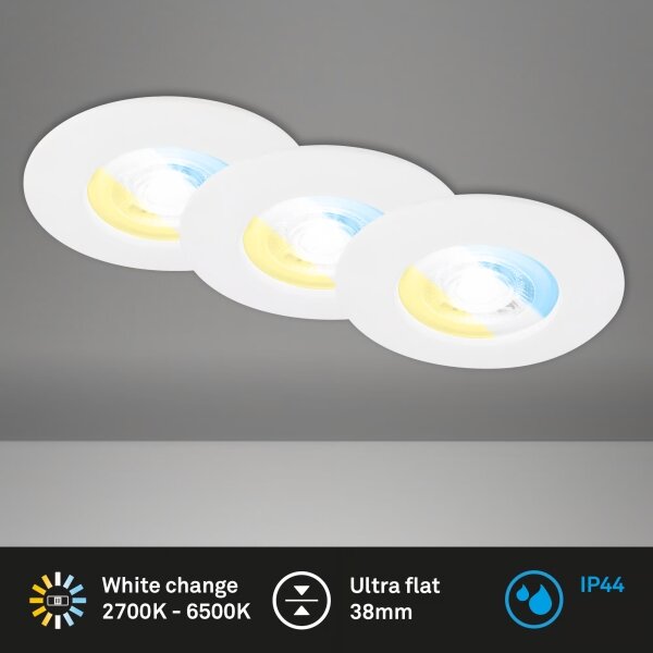 Briloner 7605036-SADA 3xLED Вградено таванно осветително тяло за баня 3xLED/4,9W/230V IP44 бяло