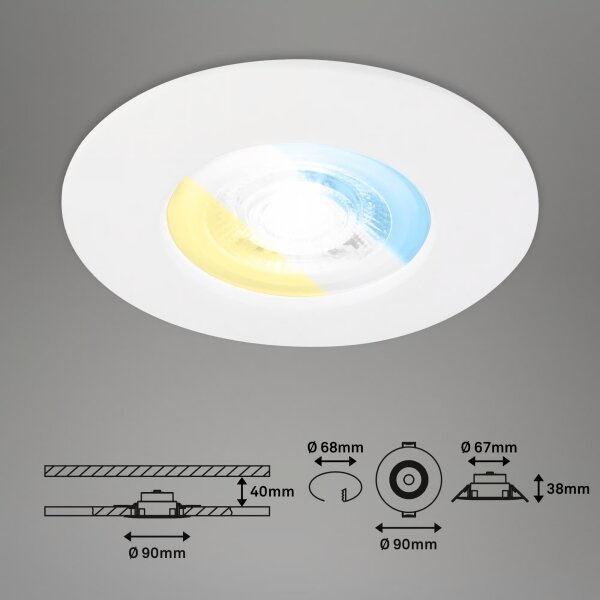 Briloner 7605036-SADA 3xLED Вградено таванно осветително тяло за баня 3xLED/4,9W/230V IP44 бяло