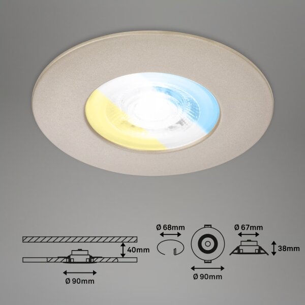 Briloner 7605032-КОМПЛЕКТ 3xLED вградено осветително тяло за баня 3xLED/4,9W/230V IP44 матов хром