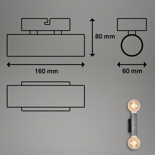 Briloner 3710-024 - Настенно ретро осветително тяло 2xE27/10W/230V