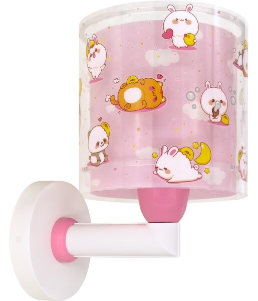 Dalber 41769S - Детска стенна лампа KAWAII FRIENDS 1xE27/15W/230V розова