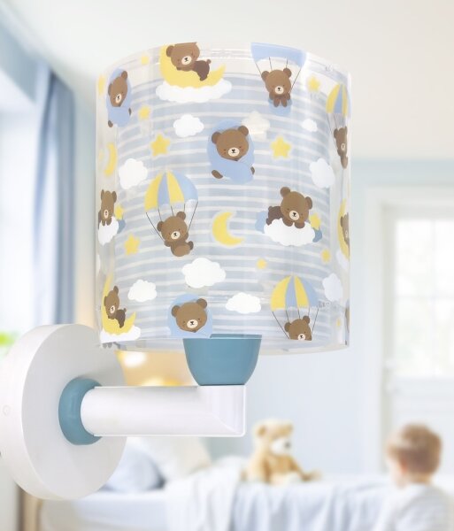 Dalber 41579T - Детска стенна лампа BABY TEDDY 1xE27/15W/230V синя
