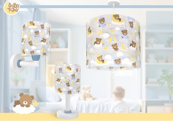 Dalber 41579T - Детска стенна лампа BABY TEDDY 1xE27/15W/230V синя