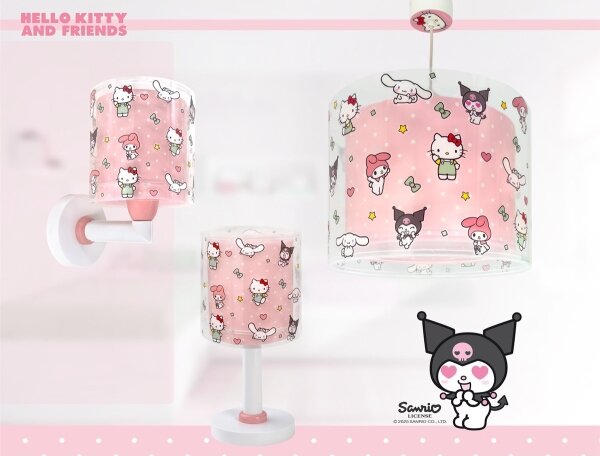 Dalber 41259 - Детска стенна лампа HELLO KITTY&FRIENDS 1xE27/15W/230V розова