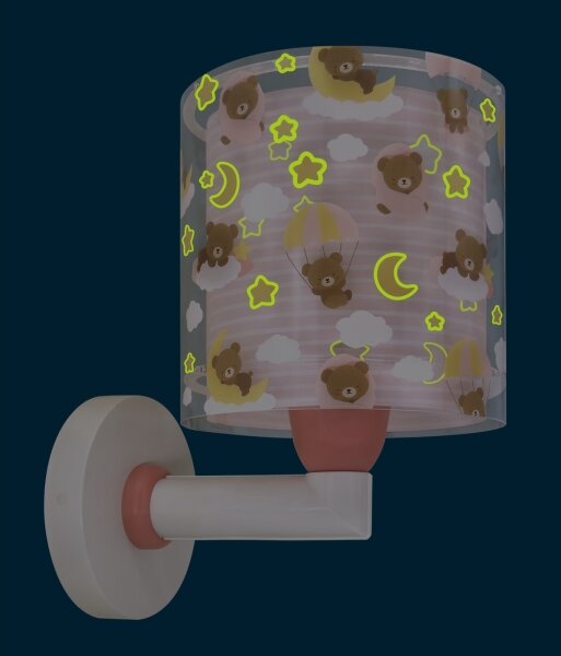 Dalber 41579S - Детска стенна лампа BABY TEDDY 1xE27/15W/230V розова