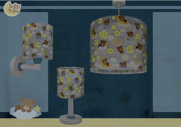 Dalber 41579T - Детска стенна лампа BABY TEDDY 1xE27/15W/230V синя