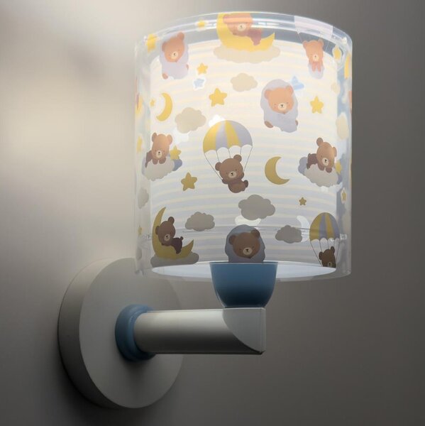 Dalber 41579T - Детска стенна лампа BABY TEDDY 1xE27/15W/230V синя