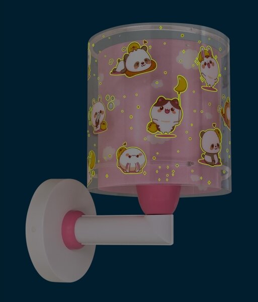 Dalber 41769S - Детска стенна лампа KAWAII FRIENDS 1xE27/15W/230V розова