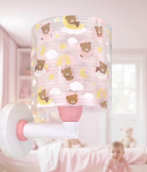 Dalber 41579S - Детска стенна лампа BABY TEDDY 1xE27/15W/230V розова