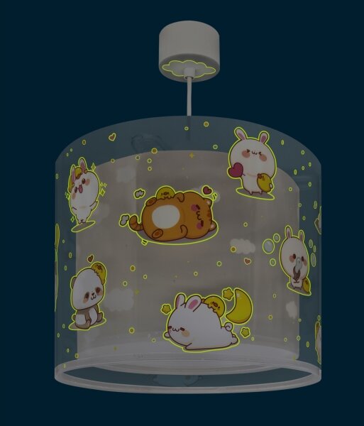 Dalber 41762E - Детски полилей KAWAII FRIENDS 1xE27/15W/230V сив