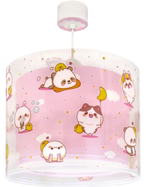 Dalber 41762S - Детски полилей KAWAII FRIENDS 1xE27/15W/230V розов