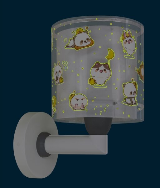Dalber 41769E - Детска стенна лампа KAWAII FRIENDS 1xE27/15W/230V сива