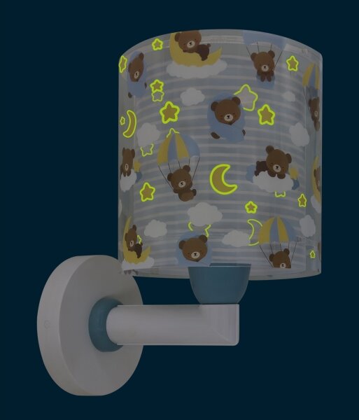 Dalber 41579T - Детска стенна лампа BABY TEDDY 1xE27/15W/230V синя
