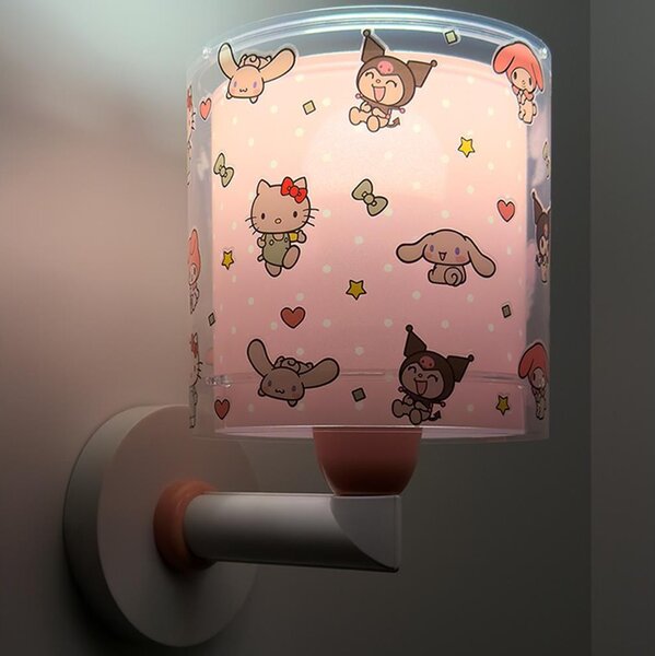 Dalber 41259 - Детска стенна лампа HELLO KITTY&FRIENDS 1xE27/15W/230V розова