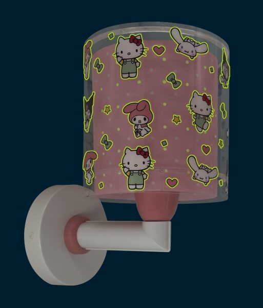 Dalber 41259 - Детска стенна лампа HELLO KITTY&FRIENDS 1xE27/15W/230V розова