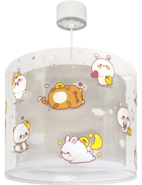 Dalber 41762E - Детски полилей KAWAII FRIENDS 1xE27/15W/230V сив
