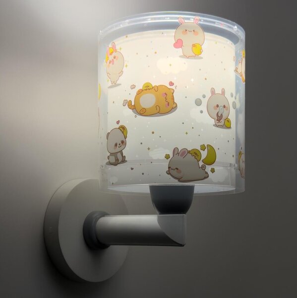 Dalber 41769E - Детска стенна лампа KAWAII FRIENDS 1xE27/15W/230V сива