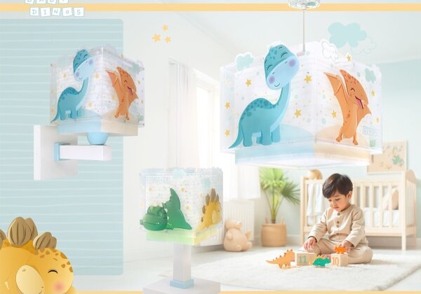 Dalber 63452 - Детски полилей BABY DINOS 1xE27/15W/230V пъстроцветен