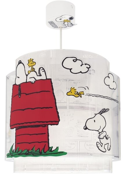 Dalber 76302 - Детски полилей SNOOPY 1xE27/15W/230V бял/червен