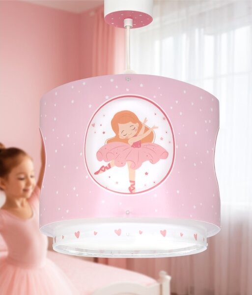 Dalber 60912 - Детски полилей PRINCESS DANCE 1xE27/15W/230V розов