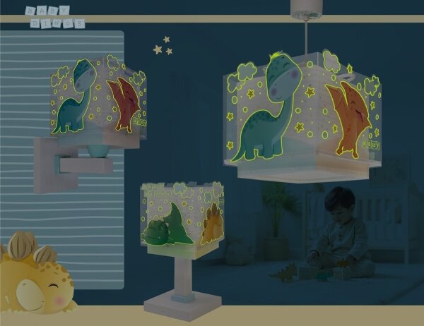 Dalber 63459 - Детска стенна лампа BABY DINOS 1xE27/15W/230V пъстроцветна