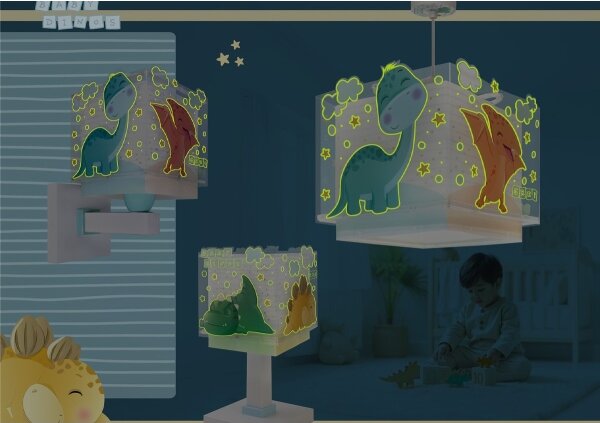 Dalber 63452 - Детски полилей BABY DINOS 1xE27/15W/230V пъстроцветен