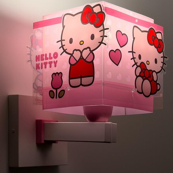 Dalber 73269 - Детска настенна лампа HELLO KITTY 1xE27/15W/230V розова