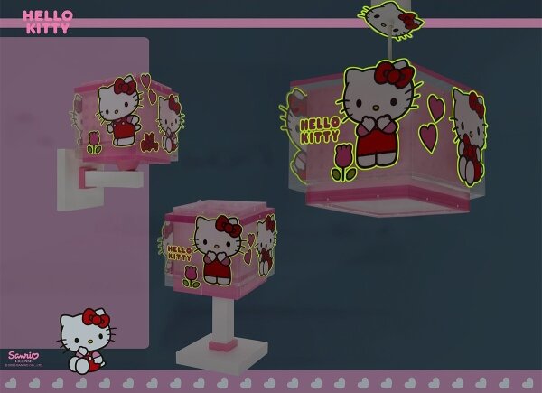 Dalber 73269 - Детска настенна лампа HELLO KITTY 1xE27/15W/230V розова