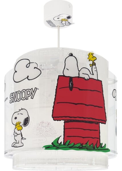 Dalber 76302 - Детски полилей SNOOPY 1xE27/15W/230V бял/червен