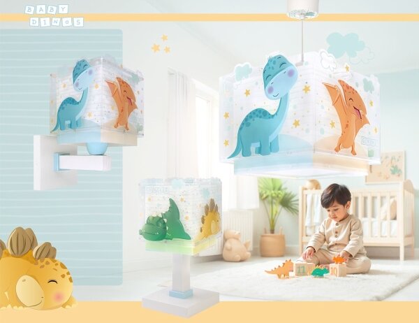 Dalber 63459 - Детска стенна лампа BABY DINOS 1xE27/15W/230V пъстроцветна