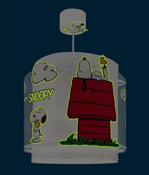 Dalber 76302 - Детски полилей SNOOPY 1xE27/15W/230V бял/червен