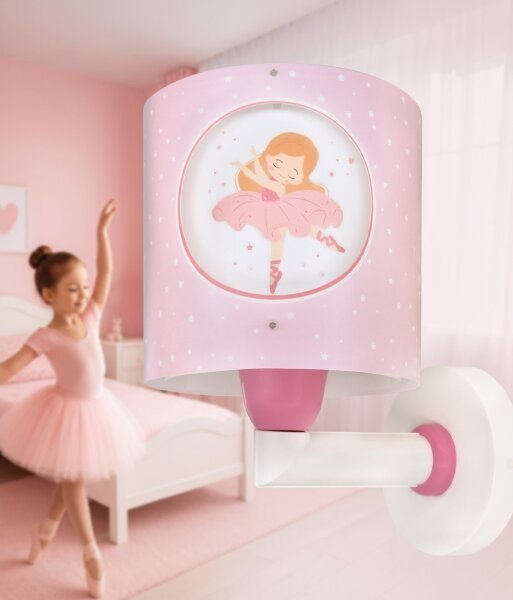 Dalber 60919 - Детска стенна лампа PRINCESS DANCE 1xE27/15W/230V розова
