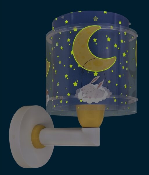 Dalber 76639 - Детска стенна лампа MOON DREAMS 1xE27/15W/230V синя