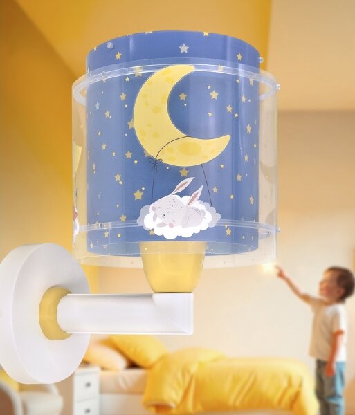 Dalber 76639 - Детска стенна лампа MOON DREAMS 1xE27/15W/230V синя