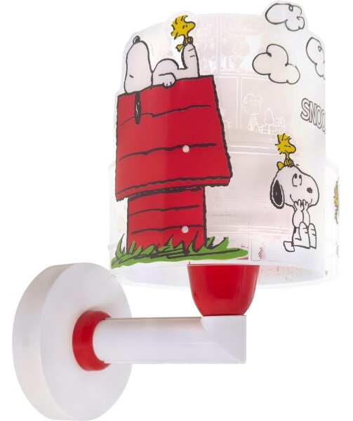 Dalber 76309 - детска стенна лампа SNOOPY 1xE27/15W/230V бяла/червена