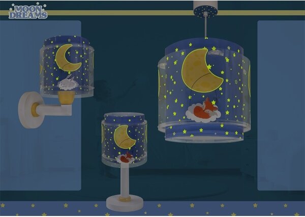 Dalber 76639 - Детска стенна лампа MOON DREAMS 1xE27/15W/230V синя