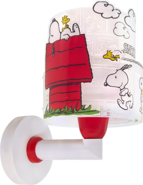Dalber 76309 - детска стенна лампа SNOOPY 1xE27/15W/230V бяла/червена