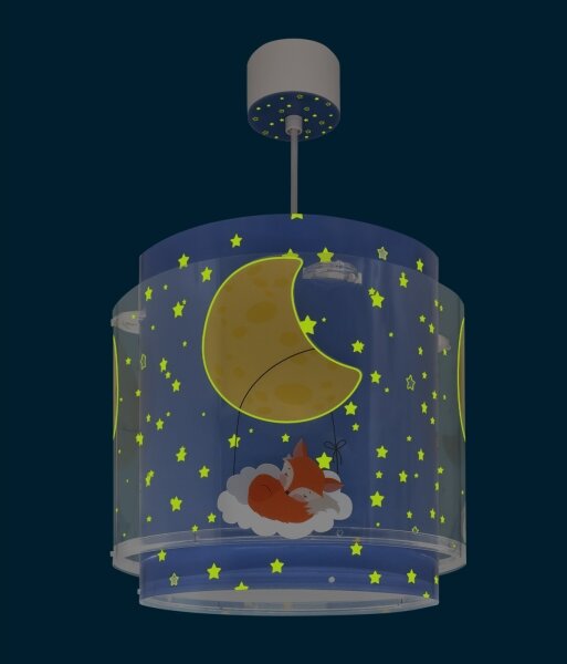 Dalber 76632 - Детски полилей MOON DREAMS 1xE27/15W/230V син